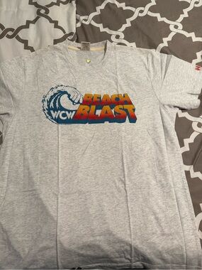 Homage WCW Beach Blast Graphic Tee - Light Gray with Blue & Sunset Print